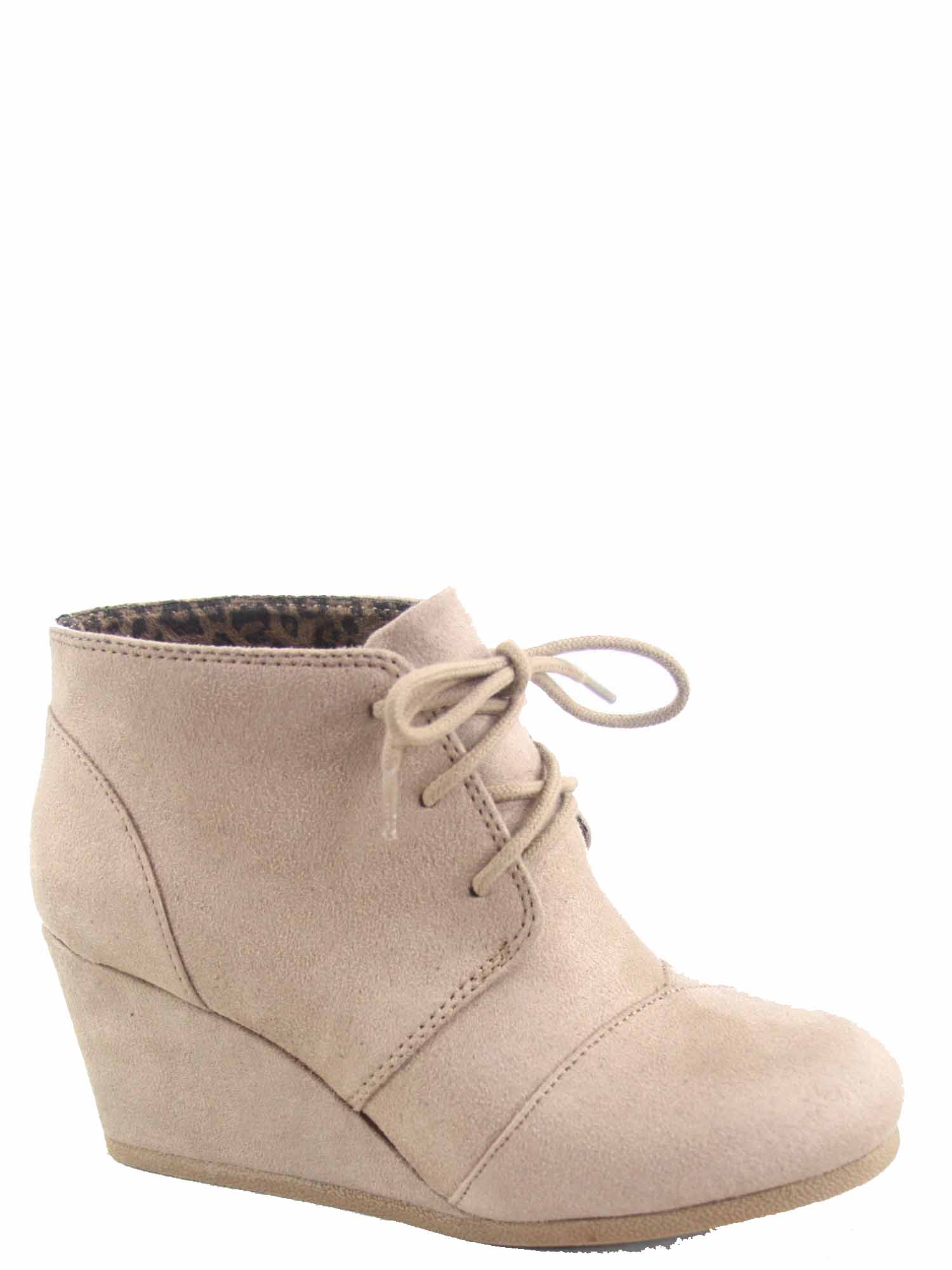 low wedge ankle booties