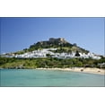 thumbnail image 1 of 24"x36" Gallery Poster, Village and Castle (acropolis) of Lindos, Island of Rhodes, Greece, 1 of 1