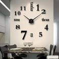thumbnail image 1 of Modern Frameless 3D DIY Wall Clock, Silent Movement - Black, 1 of 8