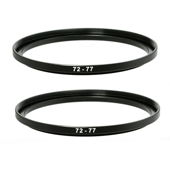 (2 Pack) Fotasy 72-77MM Step-Up Ring Adapter, 72mm to 77mm Step Up Filter Ring, 72mm Male 77mm Female Stepping Up Ring for DSLR Camera Lens and ND UV CPL Infrared Filters