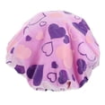 thumbnail image 4 of Gorro de ducha reutilizable e impermeable, de doble capa, con banda elástica, ideal para mujeres, para baño, spa, secado y protección del cabello rizado., 4 of 7