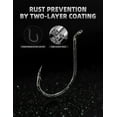 thumbnail image 7 of BLUEWING Bent Eye Offset Live Bait Hooks Fishing Hooks Cutting Point Hooks High Carbon Steel Hooks Extra Sharp Fish Hooks for Freshwater Saltwater Fishing, Size 2/0, 25pcs, 7 of 7