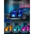 thumbnail image 3 of Car LED Lights, Smart Interior Car Lights with App Control, RGB Inside Car Lights with DIY Mode and Music Mode, 2 Lines Design LED Lights for Cars with Car Charger, DC 12V, 3 of 6