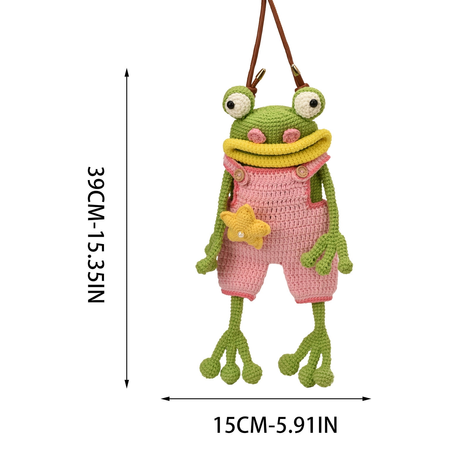Handmade Crochet Big Mouth Crossbody Bag, Cute Phone Pouch and Shoulder Bag, Trendy Yarn Craft Purse for Women, for Everyday Casual Outfit and Fashion