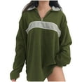 thumbnail image 2 of Tawop Sweatshirts Womens Tops Sweatshirt Long Sleeve Solid Thick Casual Army Green XL, 2 of 4