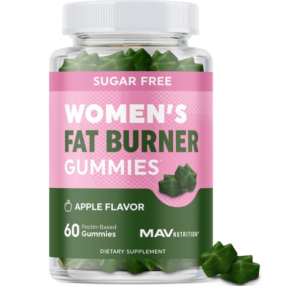 MAV Nutrition Pectin-Based Gummies for Women with Green Tea, Green Coffee Bean & Garcinia Cambogia, Apple Flavor, 60 Ct