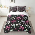 thumbnail image 2 of Homewish Cute Bow Knot Bedding Comforter Set 7pcs for Girls, Glitter Stars Queen Bedding Sets, Colorful Bowtie Queen Sheet Sets, Lightweight Room Decor, 2 of 8