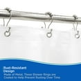 thumbnail image 5 of Kenney Rust-Resistant Metal Beaded Roller Ball Shower Curtain Double Hooks, Set of 12, Brushed Nickel, 5 of 7