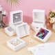 thumbnail image 4 of 15 cajas cuadradas de papel con ventana transparente de PVC (10,9 x 10,9 x 4,6 cm). Caja de regalo de papel blanco para empaquetar recuerdos de boda, chocolates, galletas y pequeñas manualidades., 4 of 9