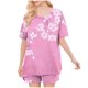 thumbnail image 4 of Conjunto de Pijama de las Mujeres de Moda Casual Color Sólido Casa Manga Corta Cuello Redondo Superior Y Pantalones, Ropa de Salón, 4 of 8