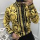 thumbnail image 1 of Camisa con botones para hombre de primavera y otoño, camisa de fiesta de lujo para hombre, informal, adelgazante, suave y lisa, a la moda, tallas XS a, 1 of 6
