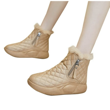 

Winter Savings Holiday Deals 2025! Bovxnpu Snow Boots for Women Ankle Boots for Women Fashion Women s Casual Solid Drawstring Fleecing Warm Shoes Snow Boots Khaki Size 7