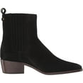 thumbnail image 6 of Sam Edelman Bronson Black Suede Pull On Stacked Heel Pointed Toe Fashion Boots (Black Suede, 5), 6 of 6