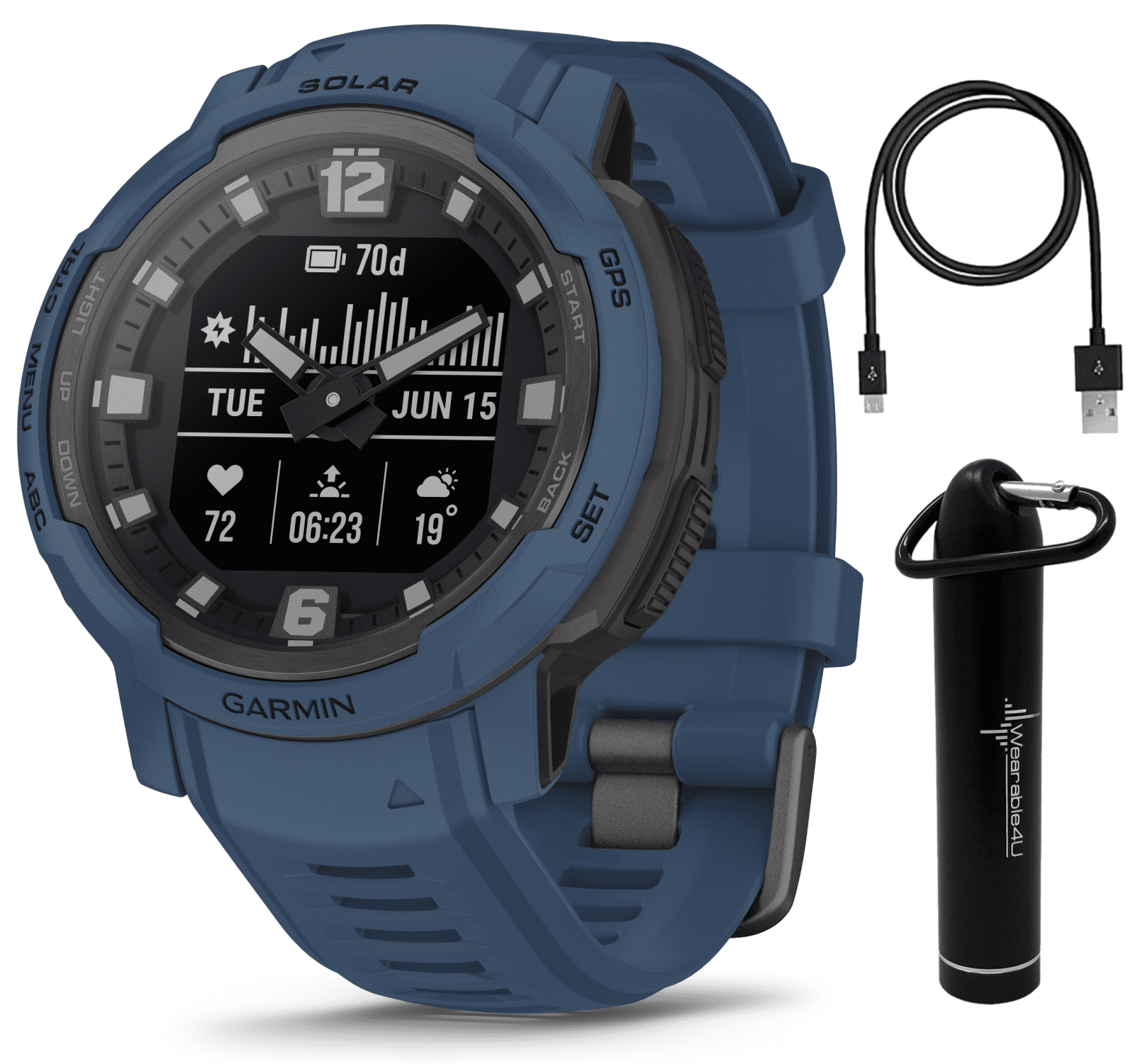 Garmin Instinct Crossover Solar, Rugged Hybrid Smartwatch, Analog