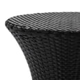 thumbnail image 5 of Black Hourglass Rattan Outdoor Side Table No Glass Top Space Saving Durable Wicker Aluminum Construction No Assembly Required, 5 of 10