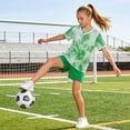 thumbnail image 6 of Virmaxy Tie Dye Soccer Jersey and Shorts Quick-Dry Breathable Short Sleeve Athletic Uniform for Training Match and Outdoor Activities for 3-13Y, 6 of 8