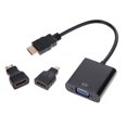 thumbnail image 2 of Adaptador Convertidor de adaptador compatible con Micro HDMI / compatible con Mini HDMI / compatible con HDMI a VGA (negro), 2 of 8