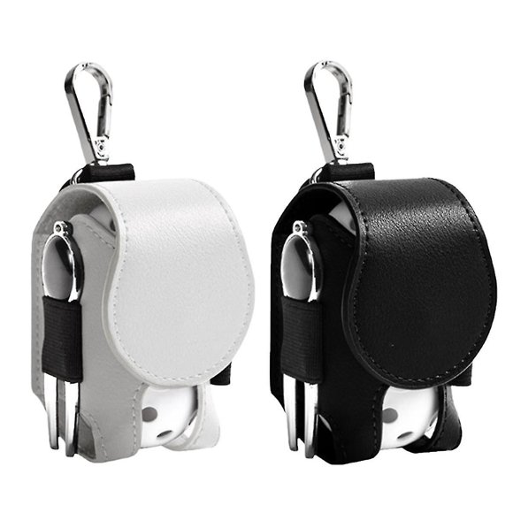 2 Pcs Golf Tee Bag Peihuai trade Mini Leather Golf Ball Storage Bag Black & White