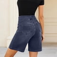 thumbnail image 7 of FchengtaiS Stretchy Jean Shorts Womens Bermuda Denim Shorts High Waisted Pull On Jorts with Pockets Summer Casual Jeans Shorts, 7 of 7