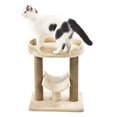 thumbnail image 1 of Árbol rascador multiplataforma con poste rascador para gatos de interior de hasta 11,3kg, 45,7cm x 35,6cm x 55,9cm, beige, 1 of 3
