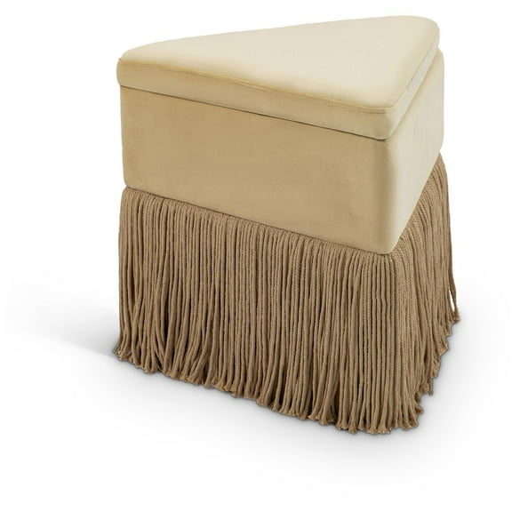 Meridian Furniture Trivoli Camel Velvet Ottoman/Stool