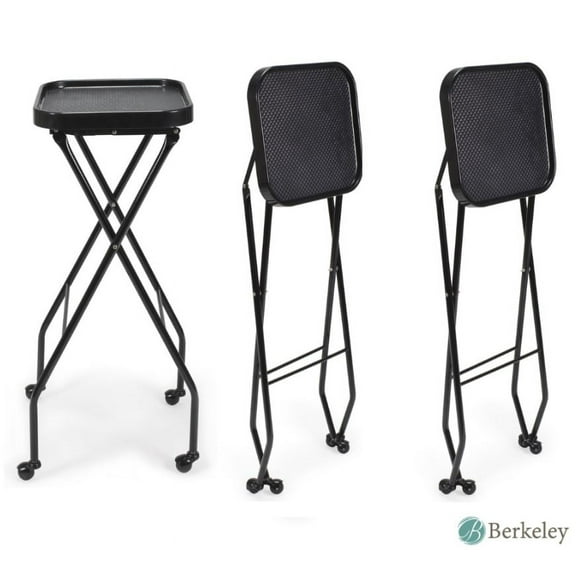 Set of 3 Caleb Service Trays Perfect for Hair Styling, Coloring, Tattoo Tray, Rolling Fold-able Tray