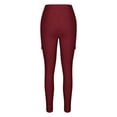 thumbnail image 4 of QUINDOS Ankle Length Womens Pants Cargo Red Taper High Waisted Pants for Womens Fashion Casual Relaxed Fit Drawstring Hippie Punk Pants with Pockets, 4 of 6