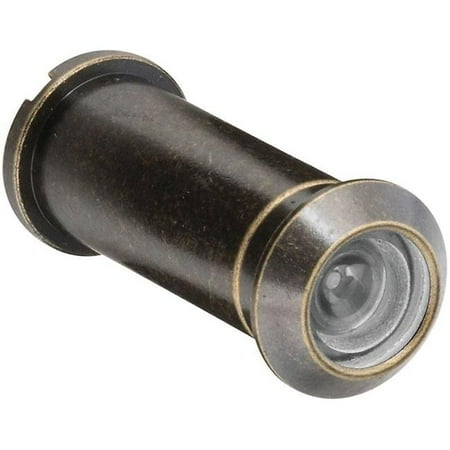 06 Antique Brass Angle - National Hardware V802 Series N336-073 Door Viewer, 160 deg Viewing Angle, 1-3/8 to 2 in Thick Door, Antique Brass