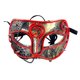 thumbnail image 4 of Máscara de mascarada, máscara de disfraz para mujeres y hombres, máscara de media cara para cosplay, para club, rojo, 4 of 9