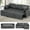 Gray, variant on ACMEASE 84" Fabric Sectional Sleeper Sofa w/Adjustable Backrests, Pull Out Sofa Bed w/USB Charger Port& Reversible Storage Chaise,Convertible L-Shaped Sofa with Cup Holders for Living Room,Black