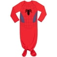 thumbnail image 2 of Marvel Avengers Spider-Man Infant Baby Boys Cosplay Long Sleeve Swaddle Sleeper Gown & Hat 6-12 Months, 2 of 5