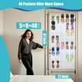 thumbnail image 2 of Retrocular 40 Pockets Over the Door Shoe Organizer, Hanging Mesh Pockets Shoe Rack Storage Closet Organizer, White, 2 of 6