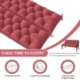 thumbnail image 4 of Kimunuk Outdoor Porch Swing Cushion, 60" X 40" X 5" Waterproof Bench Chair Replacement Cushion with 6 Ties for Patio, Fuchsiared, 4 of 7