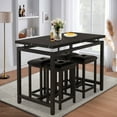 thumbnail image 2 of 5 Piece Counter Height Dining Set, Industrial Dining Room Table Sets, Rectangle Pub Table Set with 4 Stools, Breakfast Nook Table Set, 47.2'' L X 23.62'' W X 36.42'' H, TE197, 2 of 10