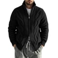thumbnail image 3 of FOPSUFGWFO Cable Knit Cardigan for Men Solor Collar Loose Zipper Sweaters Long Sleeve V-Neck Tops for Fall Winter XL, 3 of 6