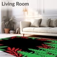thumbnail image 2 of ODIKA 2'x3' Machine Washable Non-Slip Area Rug, Winter Pine Forest with Cascading Berry Sprig Borders High Traffic Rug, Red, 733384, 2 of 7