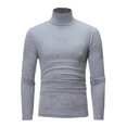 thumbnail image 3 of HULIJA 3 Pack Men's Mock Neck Shirts Long Sleeve Pullover Tops Slim Fit Casual T Shirts Black&White&Gray 3XL, 3 of 5