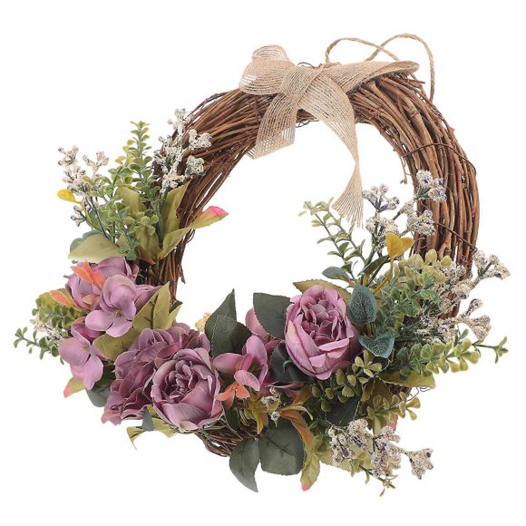Floral Wreath For Door Artificial Decorative Wreath For Holiday Decoration Assorted Color Round Shape 1Pack