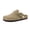 Beige, variant on Cushionaire Hamlet Genuine Leather Suede Clogs for Women, Slip On Shoes with Detailed Metal Buckle Strap and Memory Foam Footbed