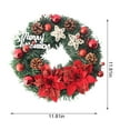 thumbnail image 3 of Vikakiooze Christmas Wreath With Balls And Plastic Flower, Christmas Garland Winter Holidays Home Front Door Decor, 3 of 8