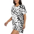 thumbnail image 2 of Naloa Hand Drawn Snake Women's Short-Sleeved Pajama Set, Loungewear, Summer pajamas, Breathable Cozy - X-Large, 2 of 9