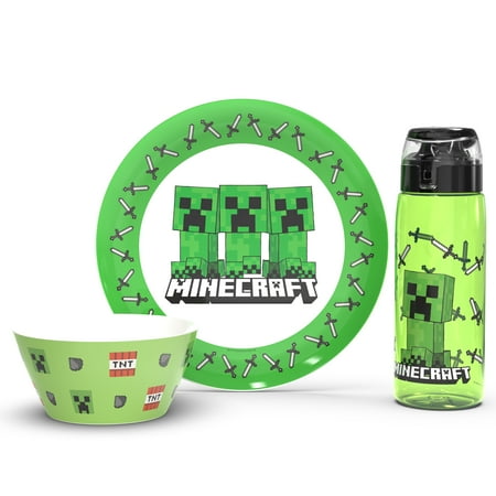 Retro Gaming Minecraft Dinnerware Set , 3-piece set