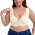thumbnail image 2 of ylioge XL-4X Plus Size Bras for Women Front Closure Lace Wireless Bralettes Womens Push Up Breathable Back-Smoothing Full-Coverage Underwear Bra, 2 of 7