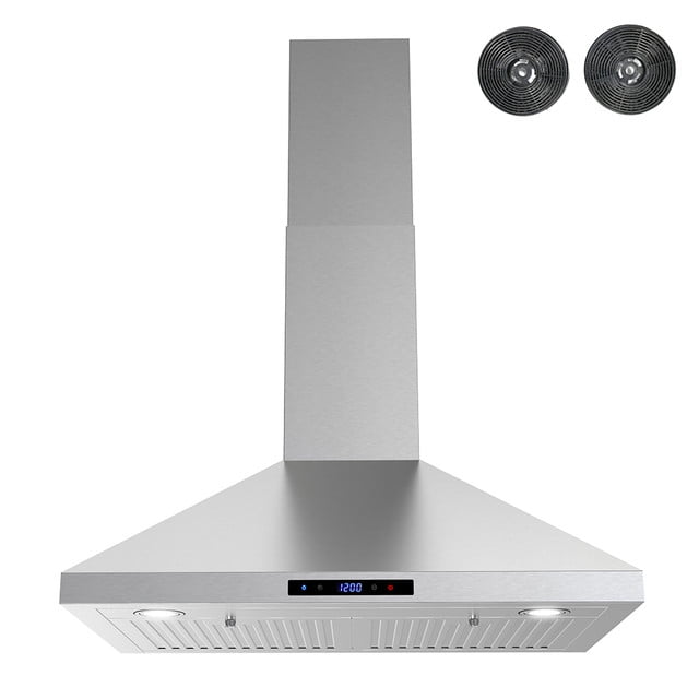 Streamline 30 in. Giulio Convertible Wall Mount Range Hood in Brushed Stainless Steel with Baffle Filters, Touchpad Control, LED Lights