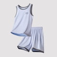 thumbnail image 4 of Amidoa Boys Girls 2 Piece Outfits Summer Clothes Short Sleeve Soft T Shirts and Casual Shorts Kids Clothing Sets Blue Size 12, 4 of 8