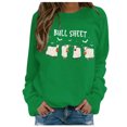 thumbnail image 2 of Chandail en Molleton Bull Sheet pour Femmes Oversize Chandail à Capuchon Halloween Chandails en Molleton Col Rond Manches Longues Chandail Top, 2 of 4