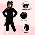 thumbnail image 5 of Alaiyaky Onesie Black Cat Onesie Pajamas for Halloween Cat Costume Cosplay One-Piece Sleepwear Christmas Sleepwear, 5 of 6