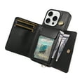 thumbnail image 7 of ELEHOLD Wallet Case for iPhone 16 Pro, PU Leather Flip Case with Crossbody & Wrist Strap,Full Protection Case with Card Slots & Kickstand,Black, 7 of 7