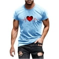 thumbnail image 2 of Momasggi Big and Tall Graphic T Shirts for Men Soft Comfy Short Sleeve Shirt Summer Crewneck Tshirt Lightweight Going Out Tops Light Blue 4XL, 2 of 5