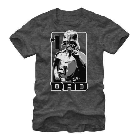 Men's Star Wars Vader Number One Dad Graphic Tee Charcoal Heather 3X Large